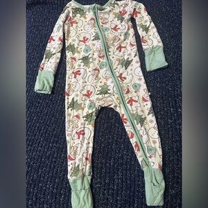 Caden Lane 6–12M Bamboo Holiday Zipper Sleeper Polar Bear Print